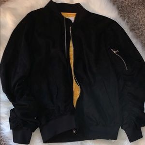 Black suede bomber jacket